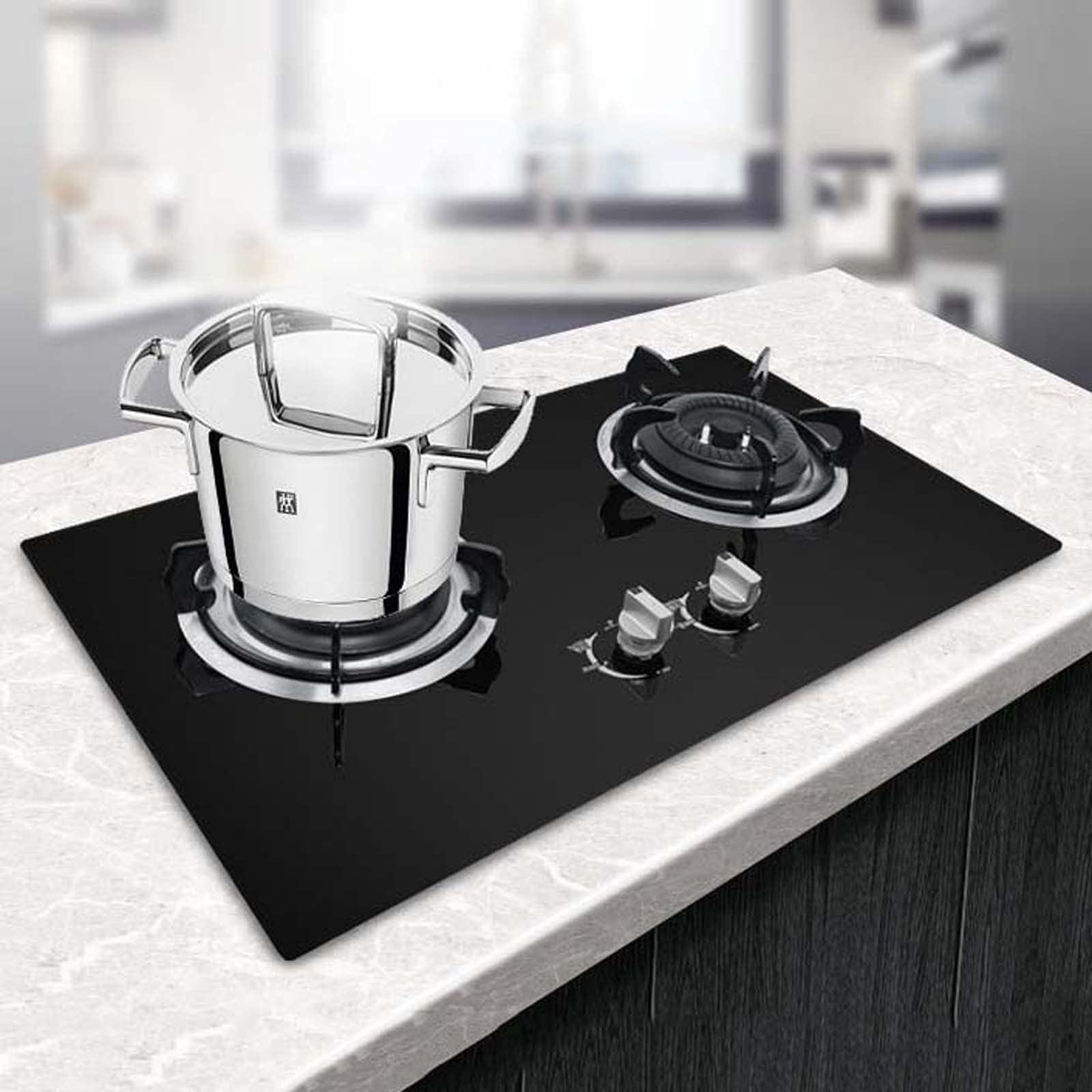 Amazon.co.jp: ガスコンロ、2バーナーガスコンロ、黒強化ガラス